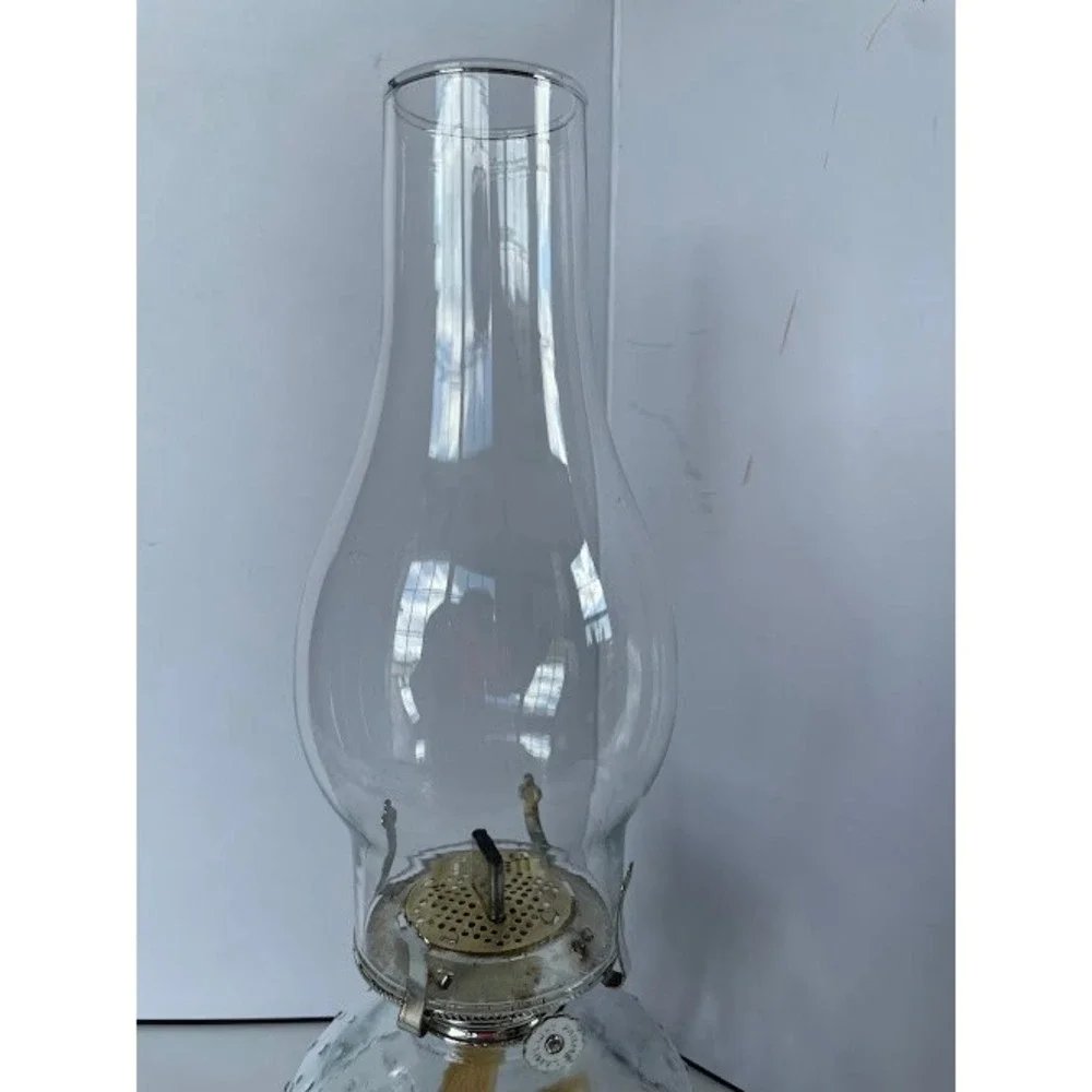 Vintage Lamplight Farms Hobnail Glass Oil Lamp‎ Kerosene Lantern Clear Hurricane